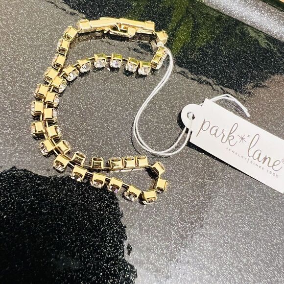 Vintage Park Lane Gold Clear Rhinestone Sparkly Dainty Tennis Bracelet NWT 1390 - Picture 4 of 12